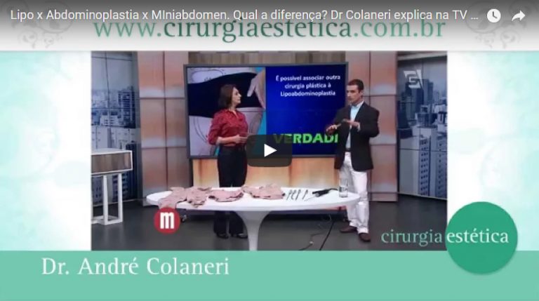 Lipo x Abdominoplastia x MIniabdomen. Qual a diferença? Dr Colaneri explica na TV Gazeta